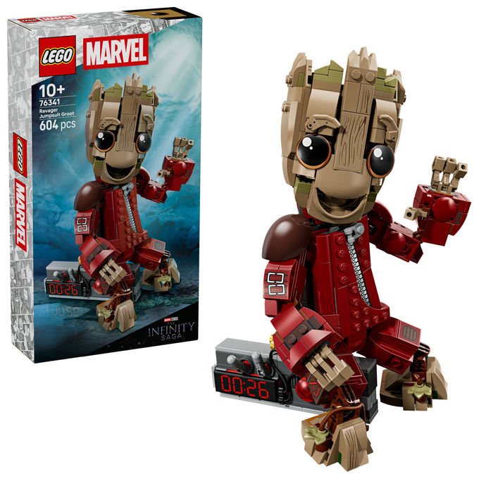Lego 76341 Marvel Groot in Tuta da Ravager Set da Costruzione Personaggio Snodabile 604 Pezzi colore Multicolore