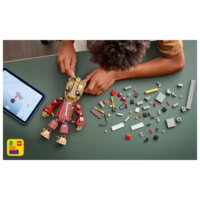 Lego 76341 Marvel Groot in Tuta da Ravager Set da Costruzione Personaggio Snodabile 604 Pezzi colore Multicolore