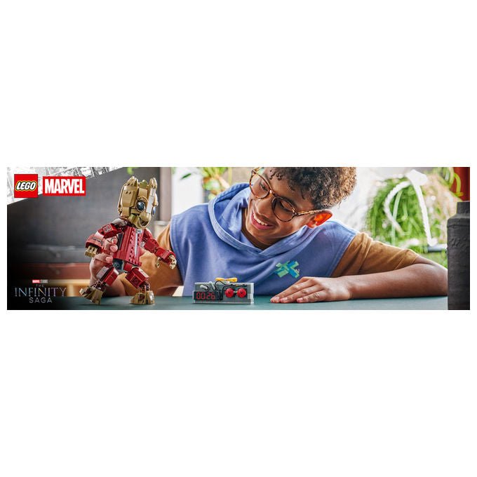 Lego 76341 Marvel Groot in Tuta da Ravager Set da Costruzione Personaggio Snodabile 604 Pezzi colore Multicolore