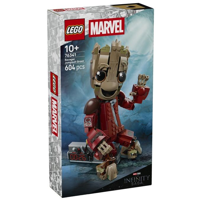 Lego 76341 Marvel Groot in Tuta da Ravager Set da Costruzione Personaggio Snodabile 604 Pezzi colore Multicolore
