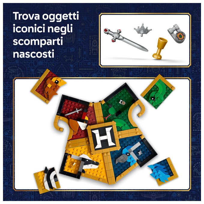 Lego 76462 Harry Potter Set da costruzione Stemma della Casa di Hogwarts 545 pezzi da 12 anni colore Multicolore