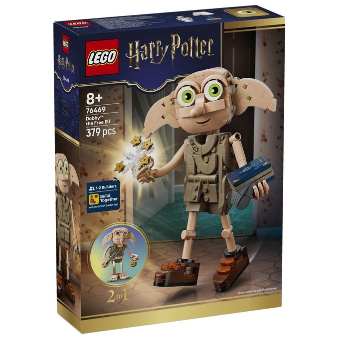 Lego 76469 Harry Potter Set di Costruzione 2 in 1 Dobby l'Elfo Libero e Kreacher Action Figure Snodabile 379 pezzi da 8 anni