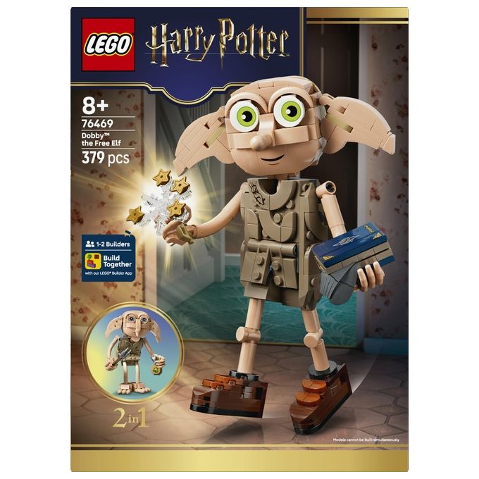Lego 76469 Harry Potter Set di Costruzione 2 in 1 Dobby l'Elfo Libero e Kreacher Action Figure Snodabile 379 pezzi da 8 anni