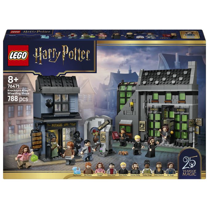 Lego 76471 Harry Potter Set Costruzioni Negozi di Magia di Notturn Alley 788 pezzi 8 Minifigure Patronus Cane di Ron