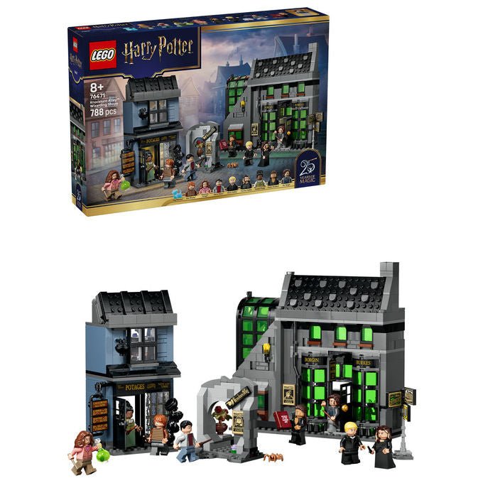Lego 76471 Harry Potter Set Costruzioni Negozi di Magia di Notturn Alley 788 pezzi 8 Minifigure Patronus Cane di Ron
