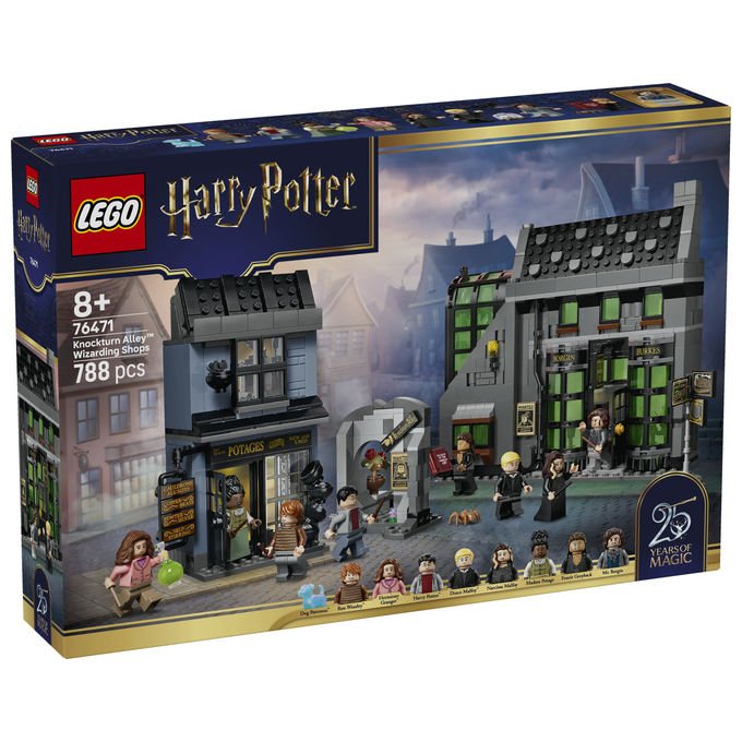 Lego 76471 Harry Potter Set Costruzioni Negozi di Magia di Notturn Alley 788 pezzi 8 Minifigure Patronus Cane di Ron