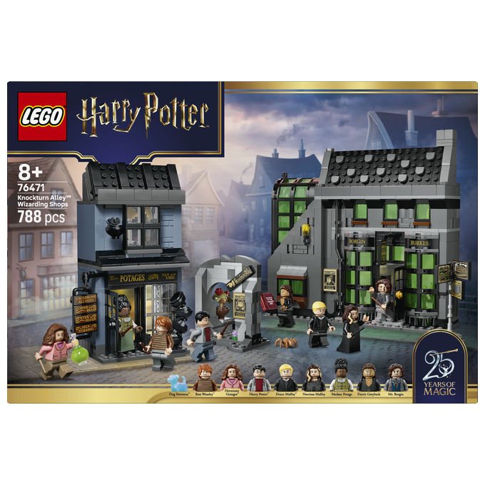 Lego 76471 Harry Potter Set Costruzioni Negozi di Magia di Notturn Alley 788 pezzi 8 Minifigure Patronus Cane di Ron