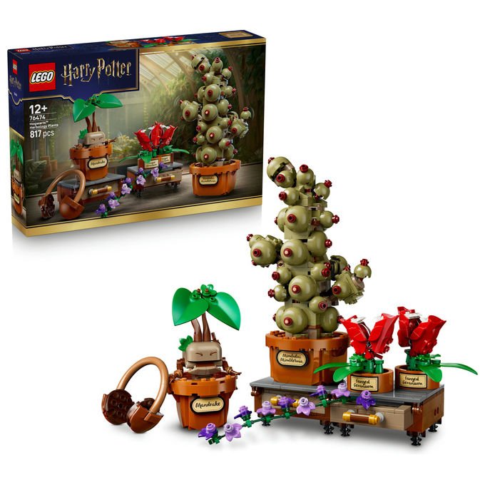 Lego 76474 Harry Potter Piante di Erbologia di Hogwarts Set da Costruzione 817 pezzi colore Multicolore