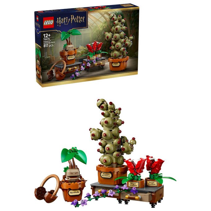 Lego 76474 Harry Potter Piante di Erbologia di Hogwarts Set da Costruzione 817 pezzi colore Multicolore