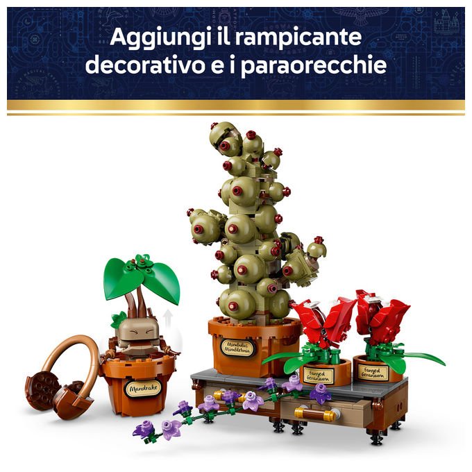 Lego 76474 Harry Potter Piante di Erbologia di Hogwarts Set da Costruzione 817 pezzi colore Multicolore