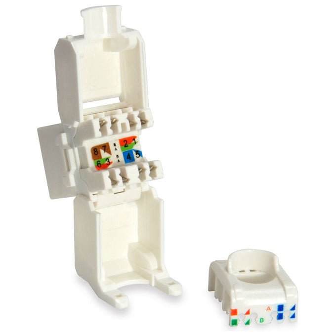 Equip 769216 Keystone Jack Cat 6 non schermato LSA contatti placcati oro 8 pezzi colore Bianco