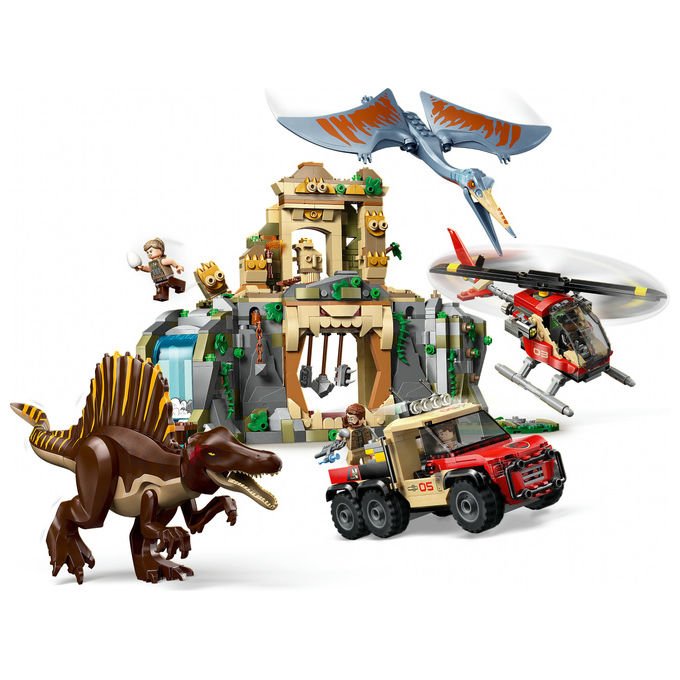 Lego 76976 Jurassic World Set di costruzione con Spinosauro e Quetzalcoatlus 984 pezzi 4 minifigure colore Multicolore