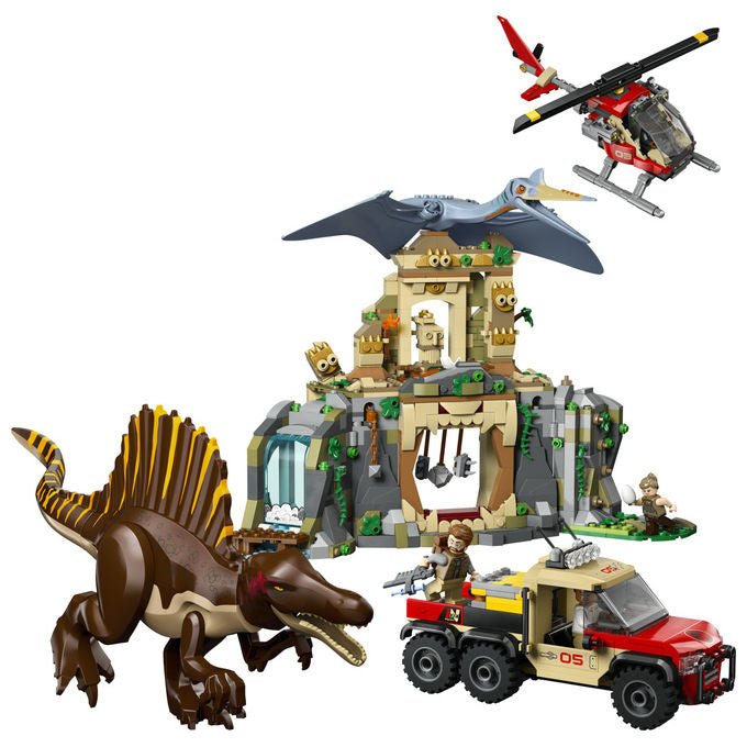 Lego 76976 Jurassic World Set di costruzione con Spinosauro e Quetzalcoatlus 984 pezzi 4 minifigure colore Multicolore