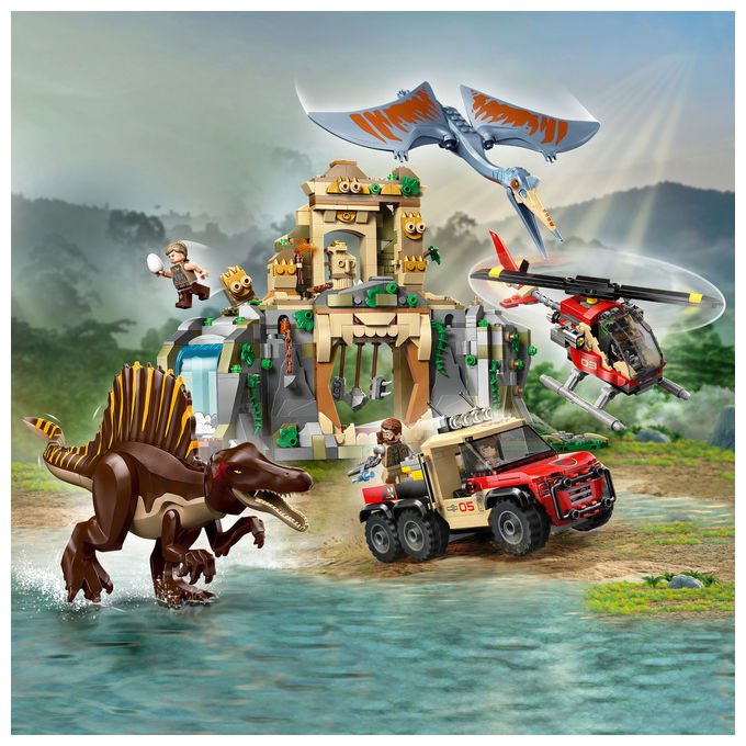 Lego 76976 Jurassic World Set di costruzione con Spinosauro e Quetzalcoatlus 984 pezzi 4 minifigure colore Multicolore