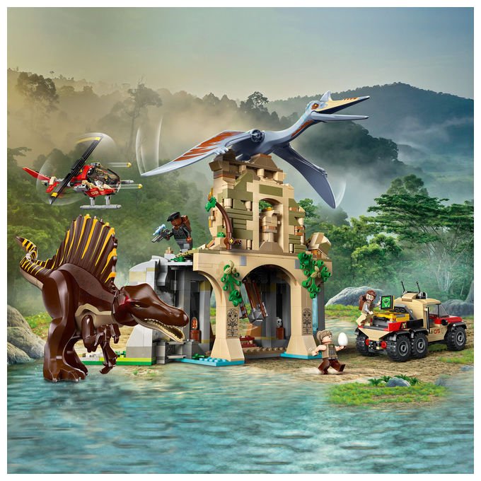 Lego 76976 Jurassic World Set di costruzione con Spinosauro e Quetzalcoatlus 984 pezzi 4 minifigure colore Multicolore