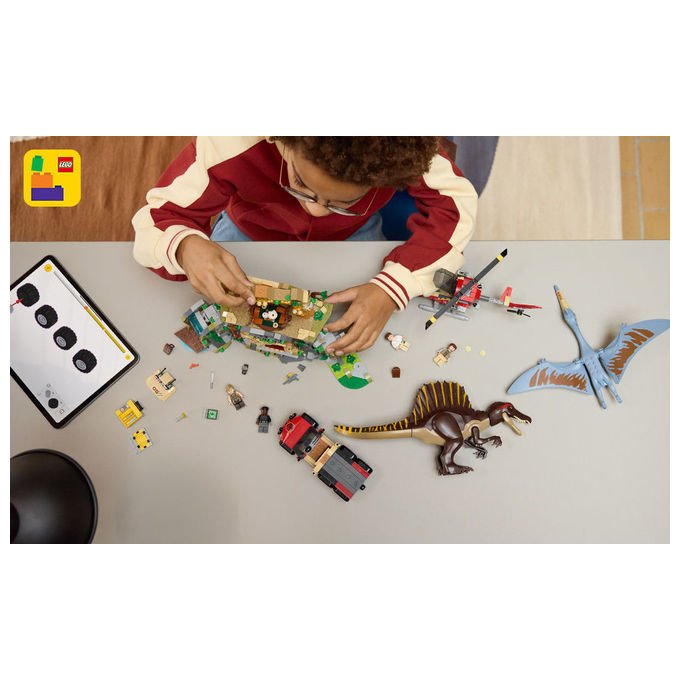 Lego 76976 Jurassic World Set di costruzione con Spinosauro e Quetzalcoatlus 984 pezzi 4 minifigure colore Multicolore