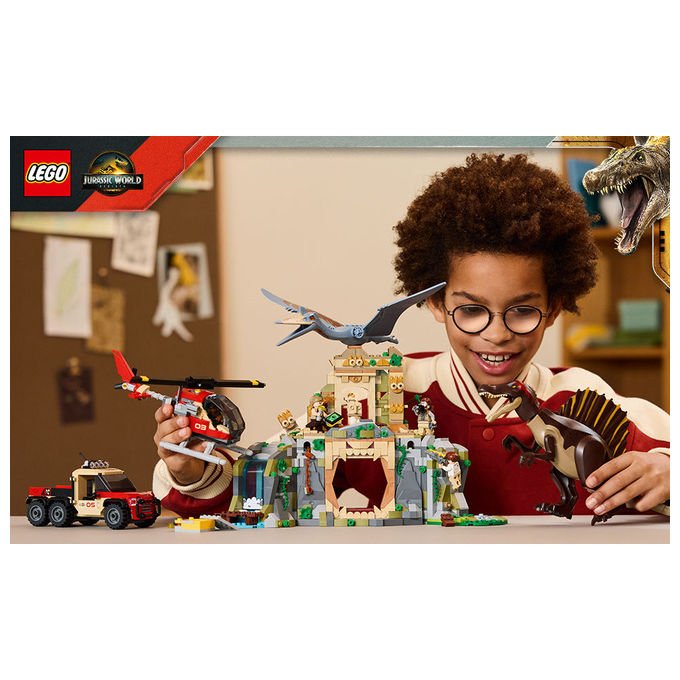 Lego 76976 Jurassic World Set di costruzione con Spinosauro e Quetzalcoatlus 984 pezzi 4 minifigure colore Multicolore