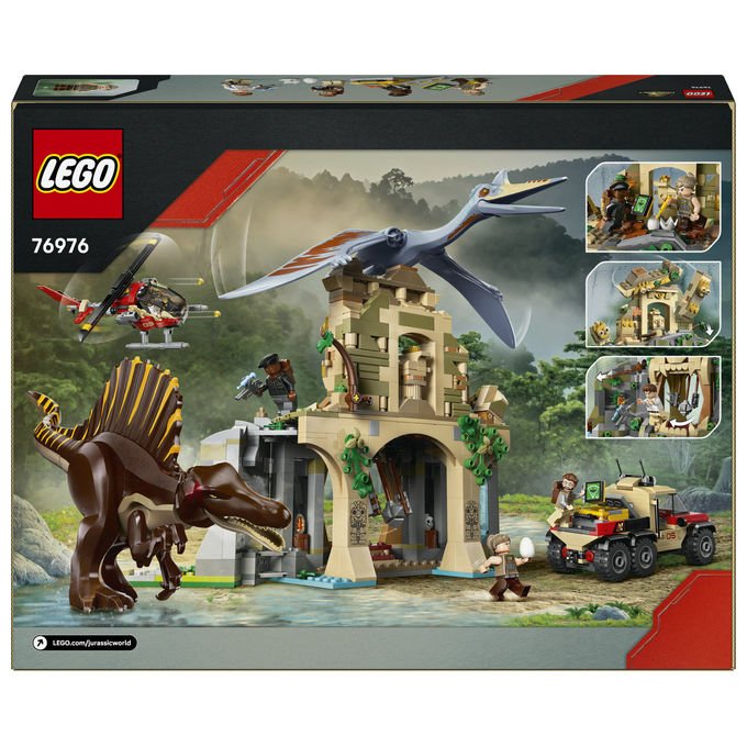 Lego 76976 Jurassic World Set di costruzione con Spinosauro e Quetzalcoatlus 984 pezzi 4 minifigure colore Multicolore