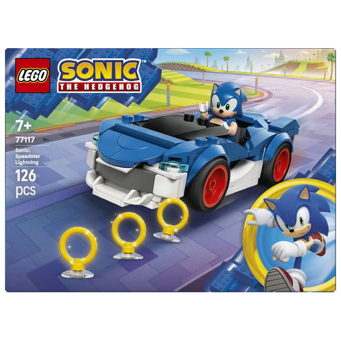 Lego, Sonic Speedster Lightning 77117, Auto da Corsa, Sonic the Hedgehog