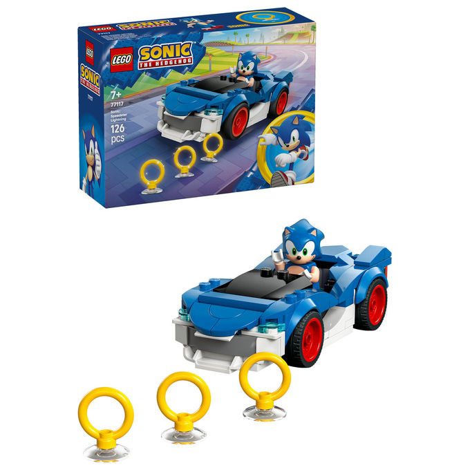 Lego, Sonic Speedster Lightning 77117, Auto da Corsa, Sonic the Hedgehog