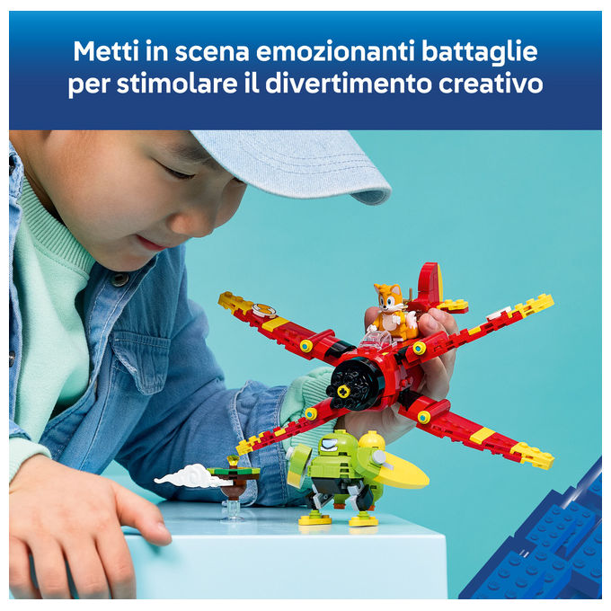 Lego 77119 Sonic the Hedgehog Set da Costruzione Tornado-1 di Tails con 2 Personaggi e Smeraldo del Caos 310 Pezzi colore Multicolore