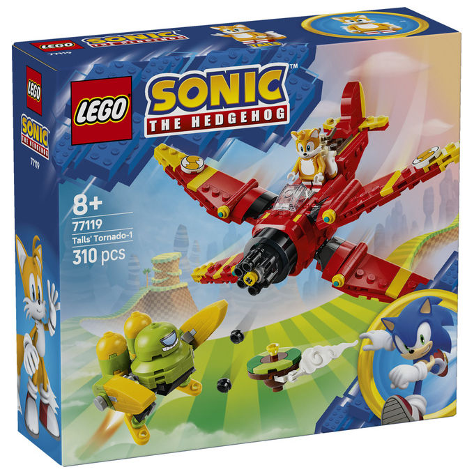 Lego 77119 Sonic the Hedgehog Set da Costruzione Tornado-1 di Tails con 2 Personaggi e Smeraldo del Caos 310 Pezzi colore Multicolore