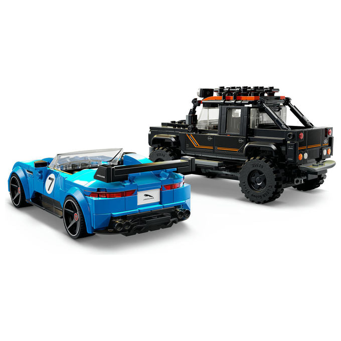 Lego 77264 Speed Champions Set Giocattolo con Jaguar Project 7 e Land Rover Defender 740 Pezzi 2 Minifigure colore Multicolore