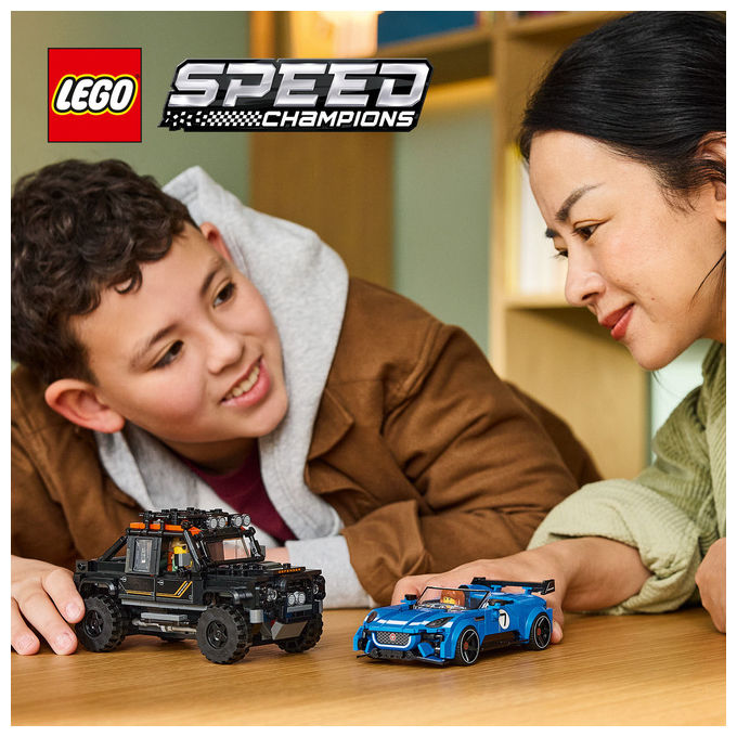 Lego 77264 Speed Champions Set Giocattolo con Jaguar Project 7 e Land Rover Defender 740 Pezzi 2 Minifigure colore Multicolore
