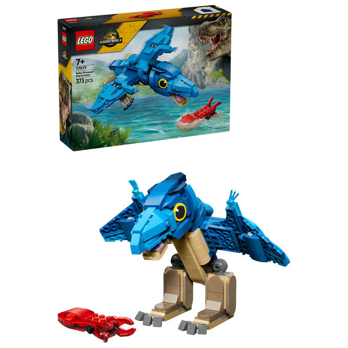 Lego 77977 Dinosauro Bebe' Pteranodonte Set da Costruzione con 373 Pezzi e Calamaro Rosso colore Multicolore