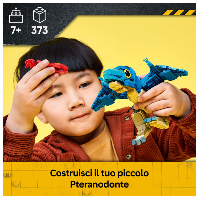 Lego 77977 Dinosauro Bebe' Pteranodonte Set da Costruzione con 373 Pezzi e Calamaro Rosso colore Multicolore