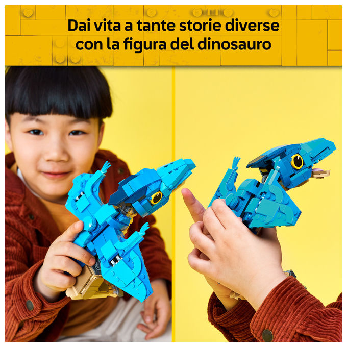 Lego 77977 Dinosauro Bebe' Pteranodonte Set da Costruzione con 373 Pezzi e Calamaro Rosso colore Multicolore