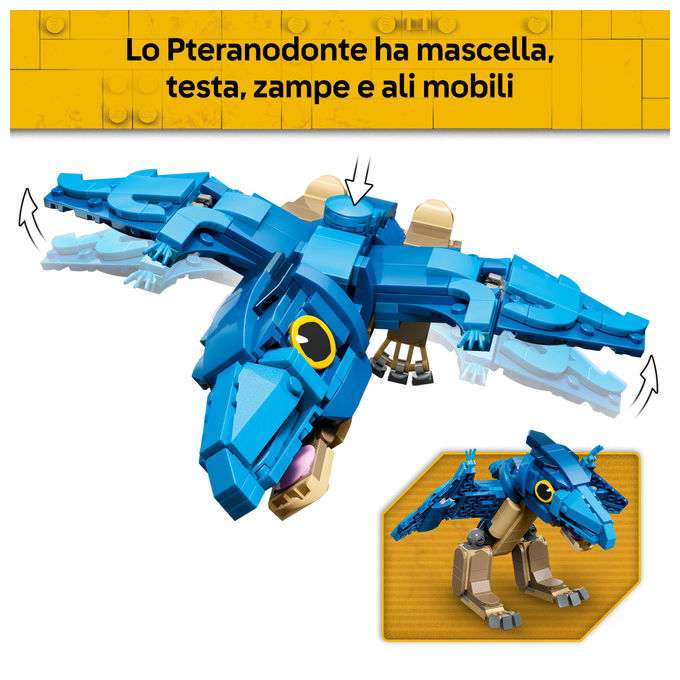 Lego 77977 Dinosauro Bebe' Pteranodonte Set da Costruzione con 373 Pezzi e Calamaro Rosso colore Multicolore