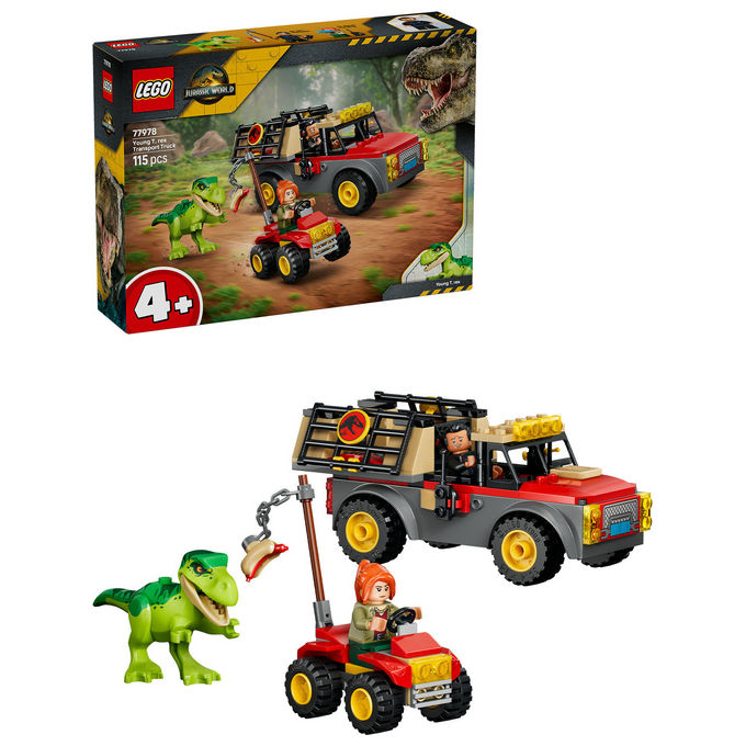 Lego 77978 Camion da Trasporto per il Giovane T. Rex Set da Costruzione con Dinosauro ATV e 2 Minifigure 115 Pezzi colore Multicolore