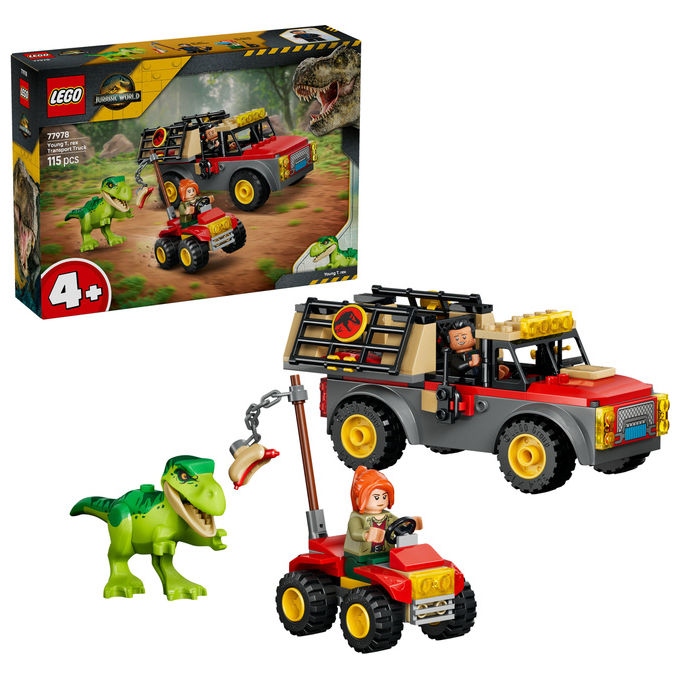 Lego 77978 Camion da Trasporto per il Giovane T. Rex Set da Costruzione con Dinosauro ATV e 2 Minifigure 115 Pezzi colore Multicolore