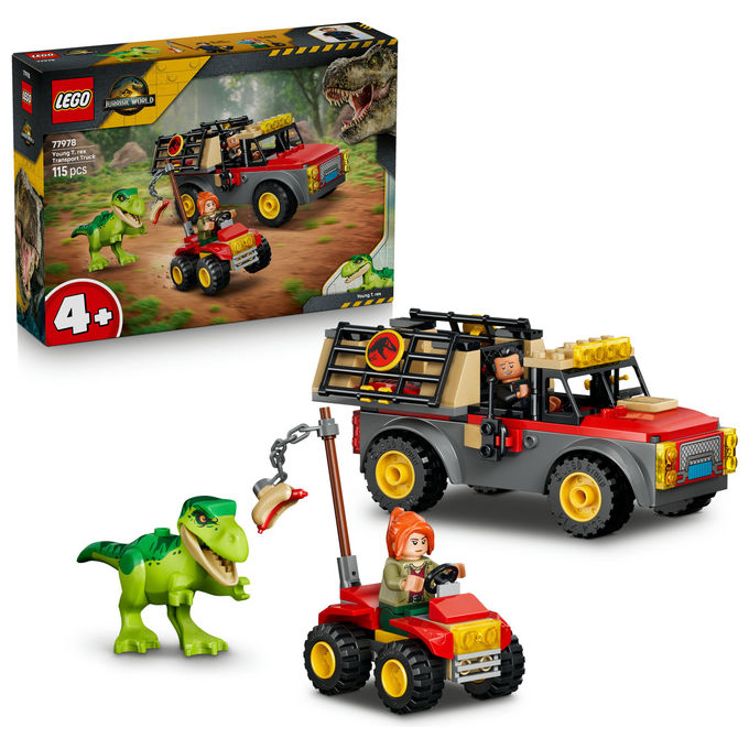 Lego 77978 Camion da Trasporto per il Giovane T. Rex Set da Costruzione con Dinosauro ATV e 2 Minifigure 115 Pezzi colore Multicolore