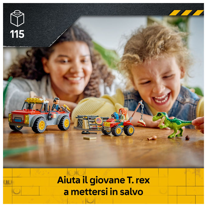 Lego 77978 Camion da Trasporto per il Giovane T. Rex Set da Costruzione con Dinosauro ATV e 2 Minifigure 115 Pezzi colore Multicolore