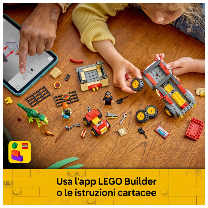 Lego 77978 Camion da Trasporto per il Giovane T. Rex Set da Costruzione con Dinosauro ATV e 2 Minifigure 115 Pezzi colore Multicolore