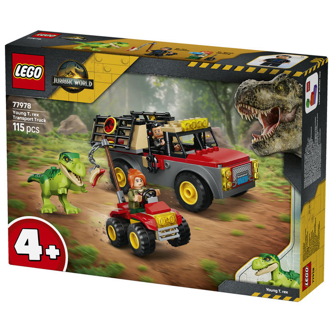 Lego 77978 Camion da Trasporto per il Giovane T. Rex Set da Costruzione con Dinosauro ATV e 2 Minifigure 115 Pezzi colore Multicolore