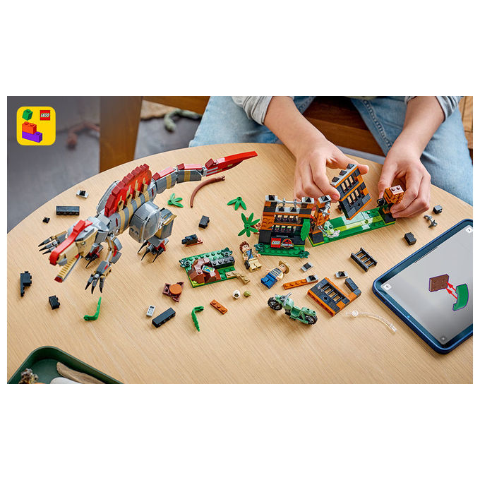 Lego 77982 Fuga dal Dinosauro Spinosauro Set da costruzione 820 pezzi per bambini 9+ colore Multicolore