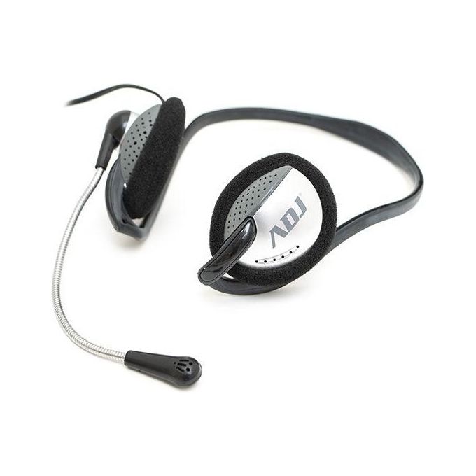 Adj 780-00028 Cuffia con Microfono 3.5mm Easy per Smartphone e Tablet Compatibile con Windows-Mac Nero-Grigio