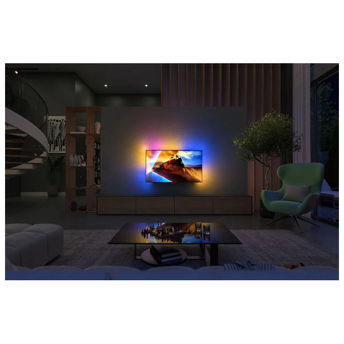 Philips 65OLED761-12 OLED TV 4K Ultra HD Smart 165,1 cm (65'') Wi-Fi HDR10+ Dolby Atmos Ambilight colore Metallico