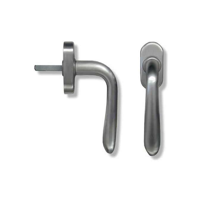 Ghidini Maniglia Martellina Dk per Finestre Anti-Ribalta Q7 35-40mm Ottone Cromo Satinato