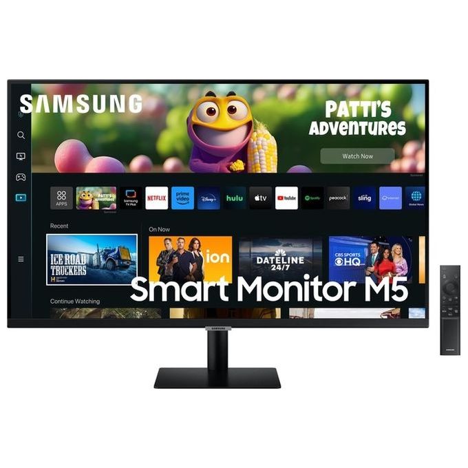[ComeNuovo] Samsung Smart Monitor M5 LS27CM500EUXEN 27'' Full HD Flat, Piattaforma Smart TV (Amazon Video, Netflix), Airplay, Mirroring, Office 365, Wireless Dex, Gaming Hub, Altoparlanti Integrati, 2x HDMI