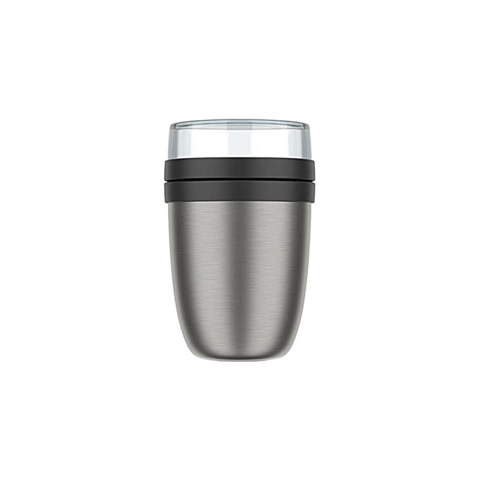 Mepal ONTHEGOELLIPSE LunchPot Termico 2 Scomparti 500 + 200 ml Acciaio Inox Chiusura Ermetica colore Nero Nordico