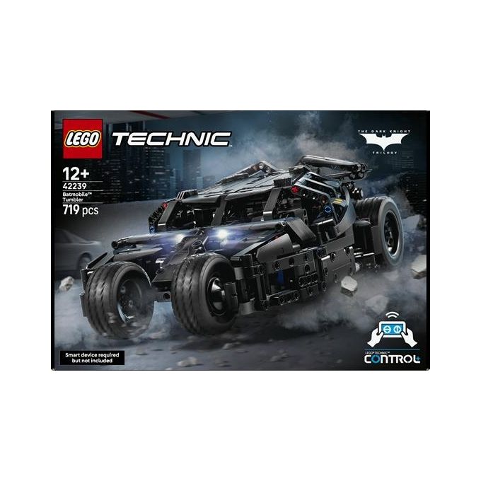 Lego 42239 Technic Batmobile Tumbler Giocattolo Telecomandato con Controllo App e Luci Funzionanti colore Nero