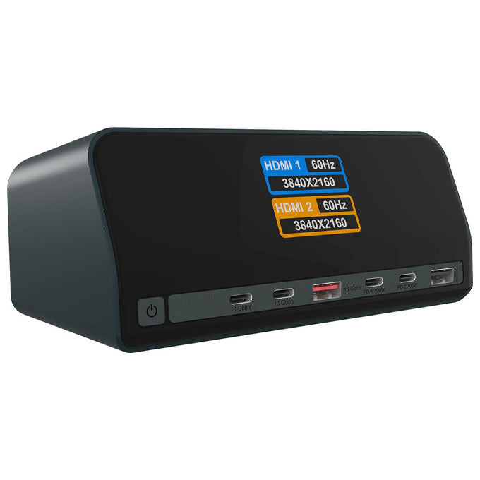 ICY BOX 61215 Heart Dock 2300 Docking Station 11 in 1 con USB 3.2 Gen 2 Type-C HDMI 2.0 Ethernet Gigabit Alimentazione USB fino a 100 W colore Antracite