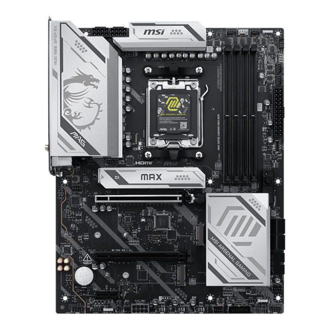 MSI 7E86-001R MAG X870E GAMING MAX WIFI Scheda Madre ATX AM5 DDR5 8200+ MT-s PCIe 5.0 x16 M.2 Gen5 Wi-Fi 7 LAN 5G USB4 40Gbps