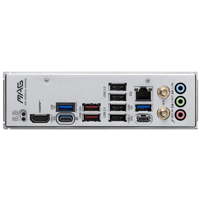 MSI 7E86-001R MAG X870E GAMING MAX WIFI Scheda Madre ATX AM5 DDR5 8200+ MT-s PCIe 5.0 x16 M.2 Gen5 Wi-Fi 7 LAN 5G USB4 40Gbps