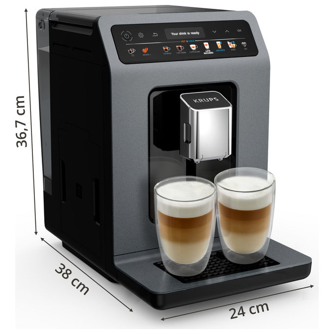 Krups EA898GF0 Evidence Macchina da caffe' Automatica 2,5 L 15 bar 1450 W Hot and Cold colore Nero Grigio