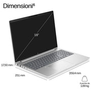 HP DQ6N4AT ProBook 4 G2i Computer portatile Intel Core 7 350 16 GB LPDDR5x 512 GB SSD Wi-Fi 7 Windows 11 Pro colore Argento